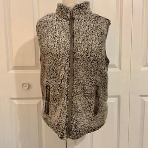 Thread & Supply Grey Sherpa Vest Zippered Closure Small